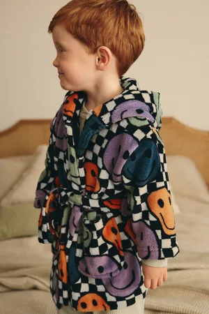 Next Multi Checkerboard Smile Faces Fleece Robe (9mths-10yrs)