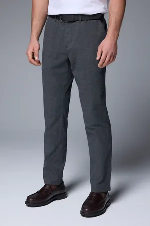 Next Soft Touch Belted Textured Stretch Chinos Trousers