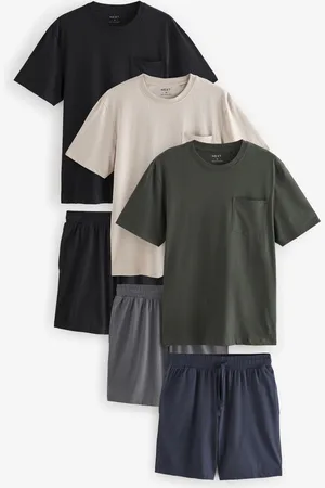 Next Green/Stone/ Jersey Pyjamas Shorts Set 3 Pack