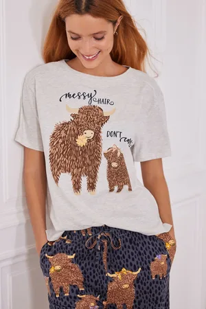 Next Ecru Hamish Short Sleeve 100% Cotton Pyjamas
