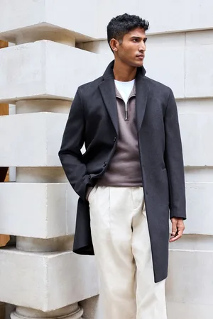 Next Blue Epsom Overcoat with Wool