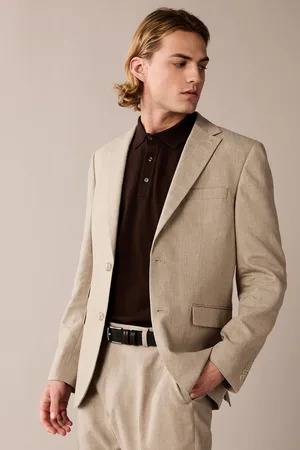 Next Linen Blend Tailored Fit Suit Jacket
