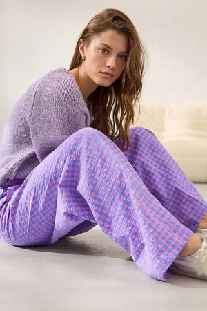 Next /Pink Pull On Gingham Trousers