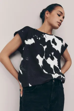 Next Cow Print Short Sleeve Print Top