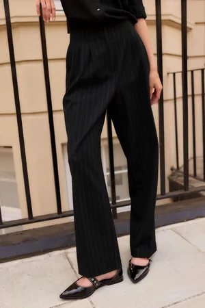 Next Pinstripe Straight Trousers