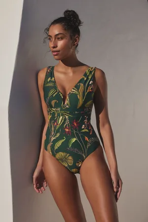 Next Dark Floral Plunge Shaping Tummy Control Swimsuit