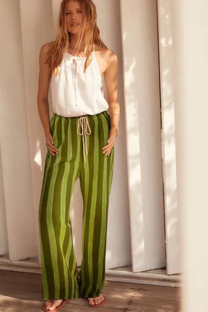 Next Stripe Cotton Wide Leg Trousers