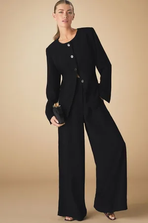 Next Tailored Crepe Super Wide Trousers