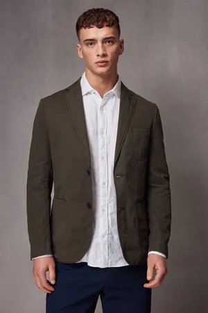 Next Khaki Slim Fit Garment Dye Blazer
