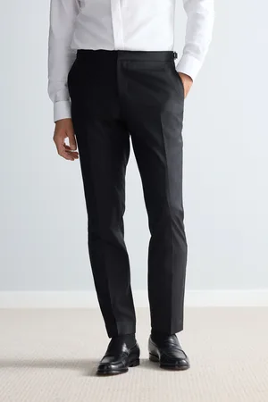 Next Slim Fit Signature Marzotto Italian Fabric Check Tuxedo Suit Trousers