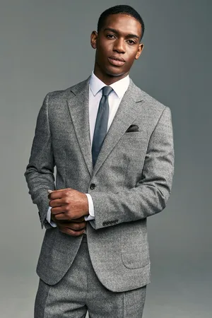 Next Slim Fit Textured Herringbone Suit Jacket