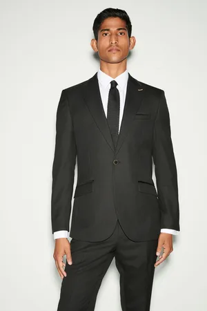 Next Trimmed Textured Self Lapel Tuxedo Suit Jacket