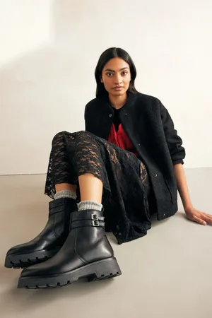 Next Standard/Wide Fit Forever Comfort Chelsea Buckle Leather Ankle Boots
