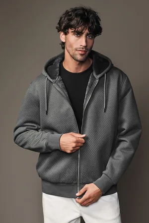 Next Premium Textured Faux Fur Lined Zip Up Fleece