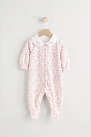 Next Ditsy Velour Baby Sleepsuit (0mths-2yrs)