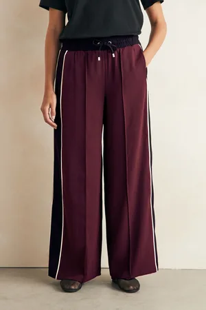 Next Burgundy Red Side Stripe Track Trousers