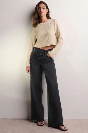 Next Washed Rigid Wide Leg 100% Cotton Jeans