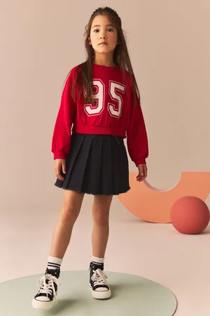 Next Charcoal Denim Pleated Skirt (3-16yrs)