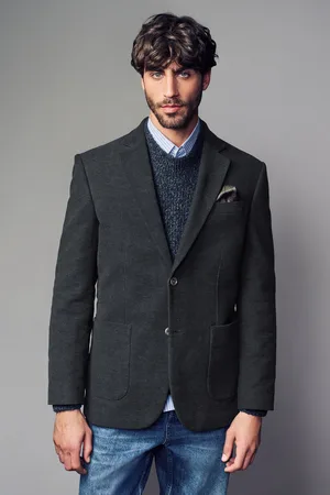 Next Charcoal Nova Fides Moleskin Textured Blazer