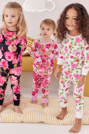 Next Pink/ Floral Snuggle Pyjamas 3 Pack (9mths-16yrs)