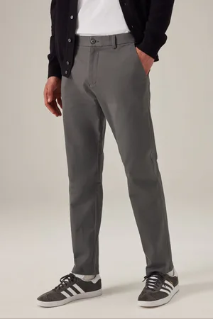 Next Dark Elasticated Waist Slim Stretch Chino Trousers