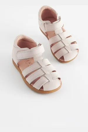 Next Wide Fit (G) Baby Touch Fastening Leather First Walker Sandals