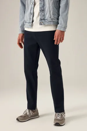Next Blue Elasticated Waist Slim Stretch Chino Trousers