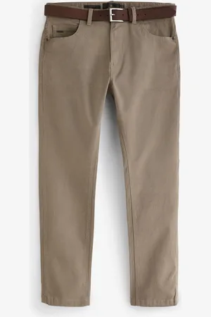 Next Slim Fit Smart Belted Printed Stretch Chinos
