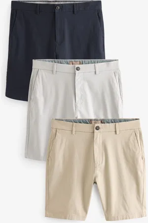 Next Blue/Grey/Stone Skinny Fit Stretch Chinos Shorts 3 Pack