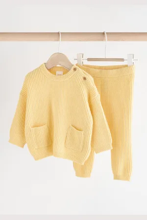 Next Yellow Knitted Baby Jumper & Leggings Set (0mths-2yrs)