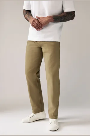 Next Tan Light Straight Fit Stretch Chinos Trousers