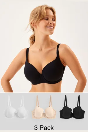 Next /White/Pastel Rose Nude Pad Balcony DD+ Cotton Blend Ultimate Comfort Bras 3 Pack