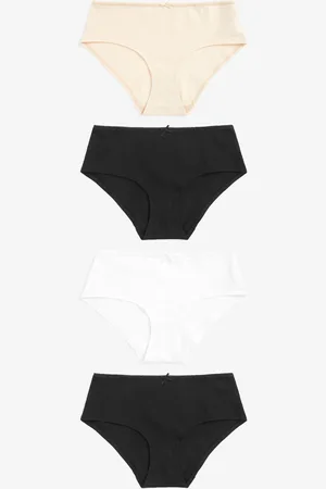 Next / Pastel Rose Nude / White Short Cotton Rich Knickers 4 Pack