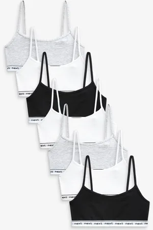 Next /Grey/White 7 Pack Strappy Crop Tops (5-16yrs)