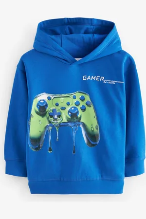 Next Cobalt Controller Drippy Smile Graphic Hoodie (3-16yrs)