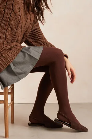 Next Chocolate Plain Thermal 100D Tights