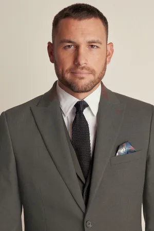 Next Tailored Fit Herringbone Suit Jacket