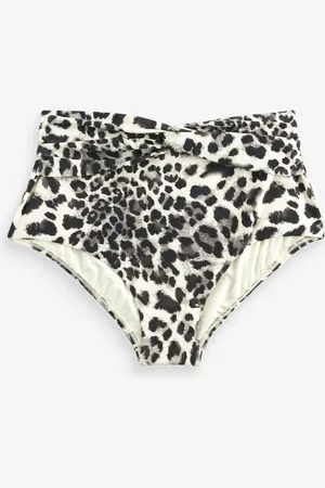 Next /Cream Leopard High Waist Twist Bikini Bottoms