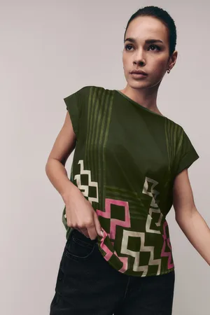Next Geo Short Sleeve Print Top