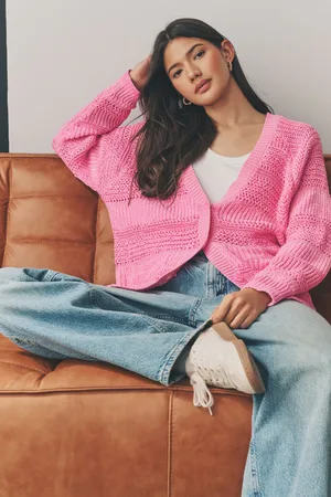 Next Fluro Button Up Knitted Stitch Cardigan