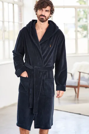 Next Blue Supersoft Hooded Dressing Gown