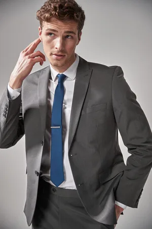 Next Charcoal Tailored Fit Two Button Suit Jacket