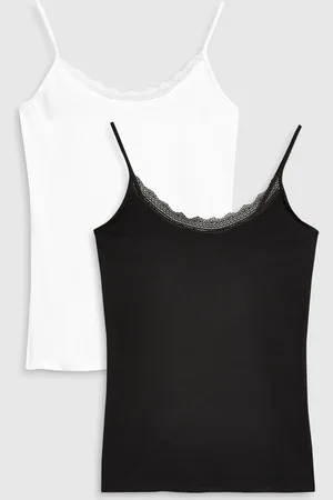 Next /White Lace Trim Vests 2 Pack