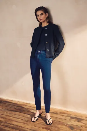 Next Dark Fly Fasten Jersey Denim Leggings