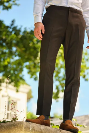 Next Slim Fit Textured Wool Suit Trousers