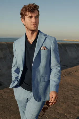 Next Light Linen Blend Tailored Fit Suit Jacket