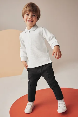 Next Grey/ Quarter Zip 100% Cotton Polo and Joggers Set (3mths-7yrs)