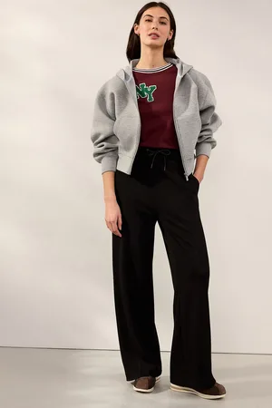 Next Premium Wide Leg Jersey Joggers