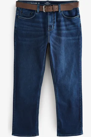 Next Straight Fit Belted Motionflex Jeans