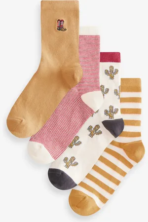Next Ochre Yellow Western Ankle Socks 4 Pack